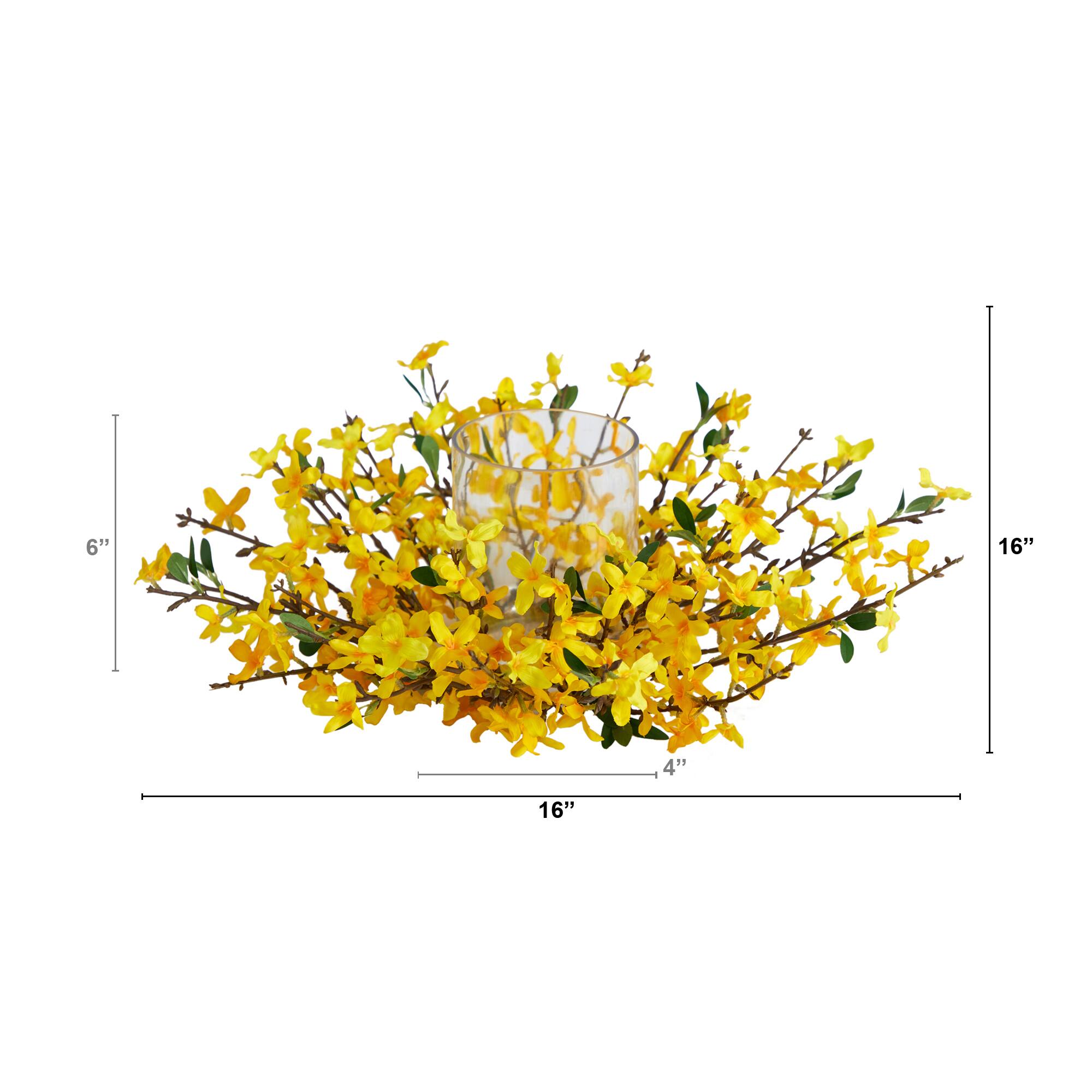 16" Artificial Forsythia Candelabrum